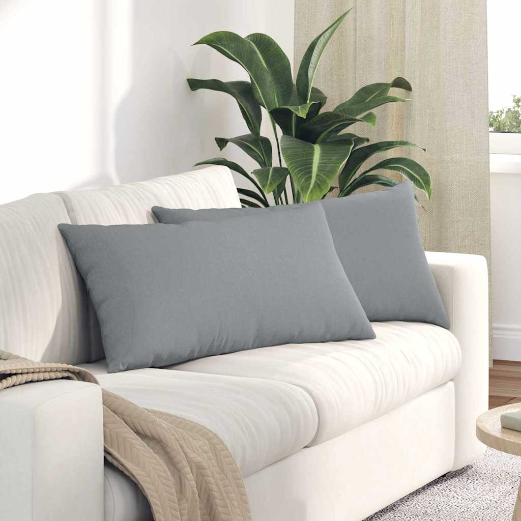 Sofakissen 2 stk. Stoff Hellgrau 80 x 40 cm