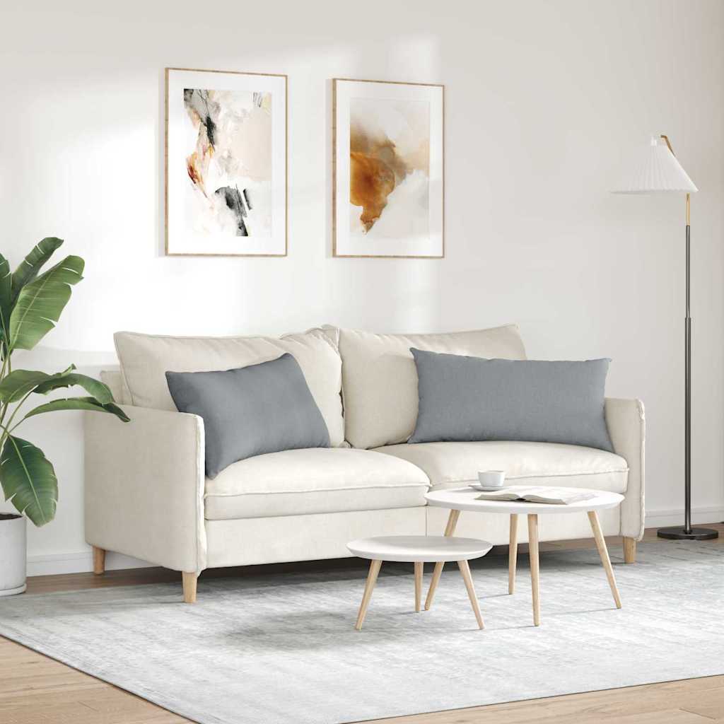 Sofakissen 2 stk. Stoff Hellgrau 80 x 40 cm