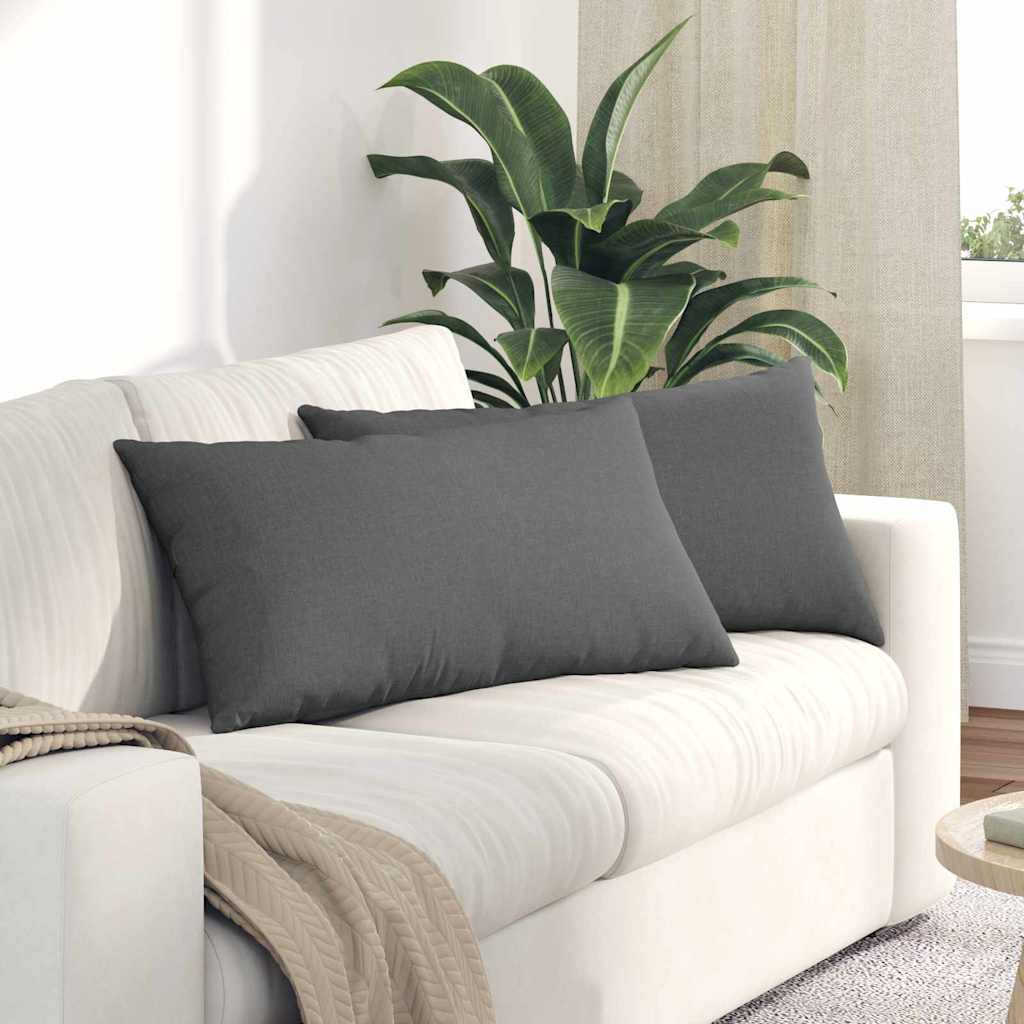 Sofakissen 2 stk. Stoff Dunkelgrau 80 x 40 cm