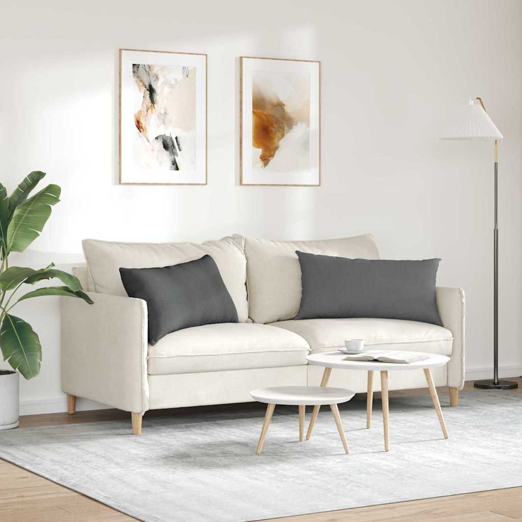 Sofakissen 2 stk. Stoff Dunkelgrau 80 x 40 cm