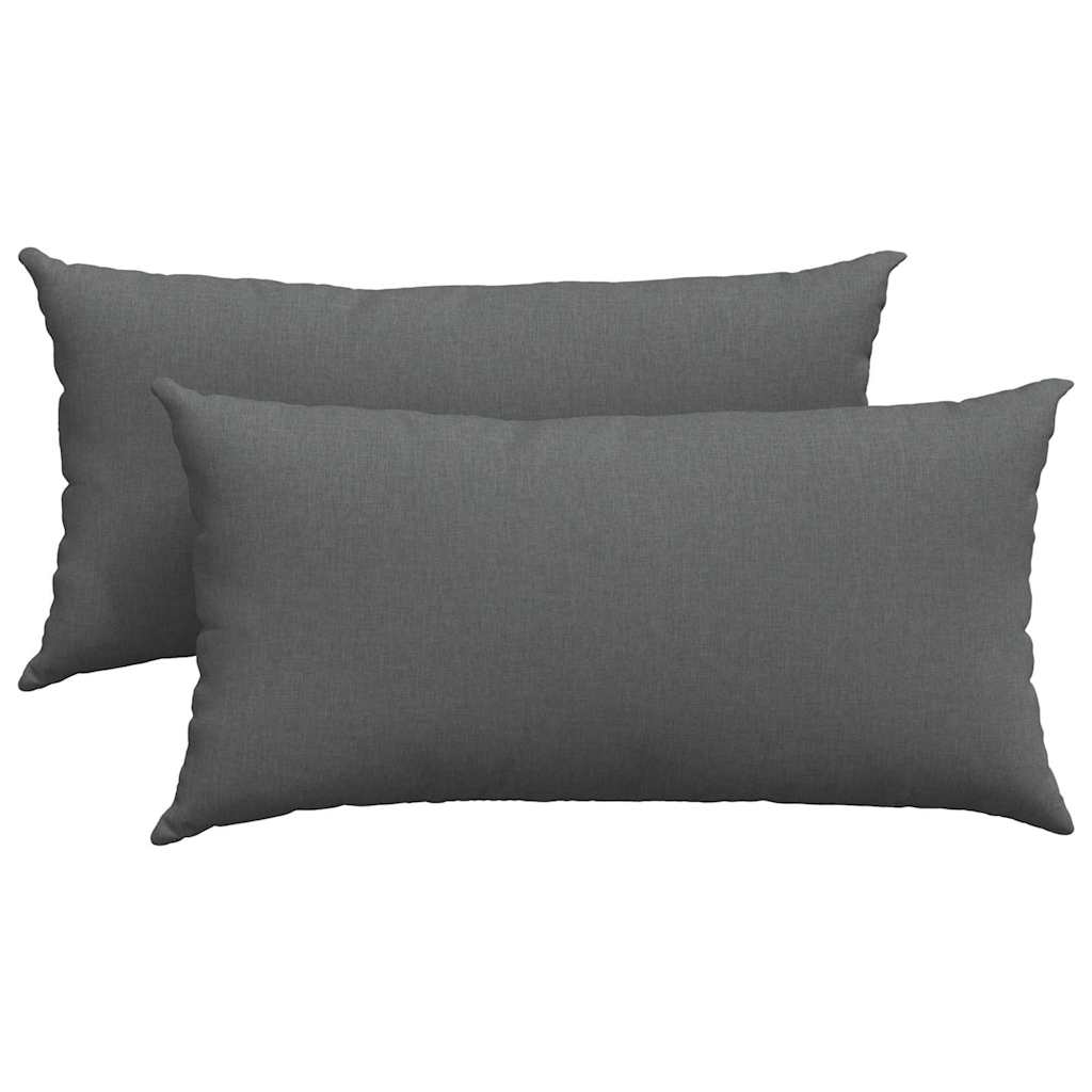 Sofakissen 2 stk. Stoff Dunkelgrau 80 x 40 cm