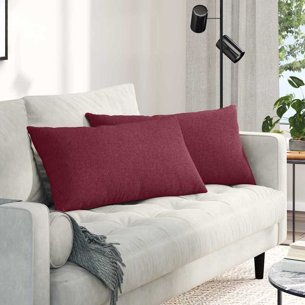 Sofakissen 2 stk. Stoff Weinrot 80 x 40 cm