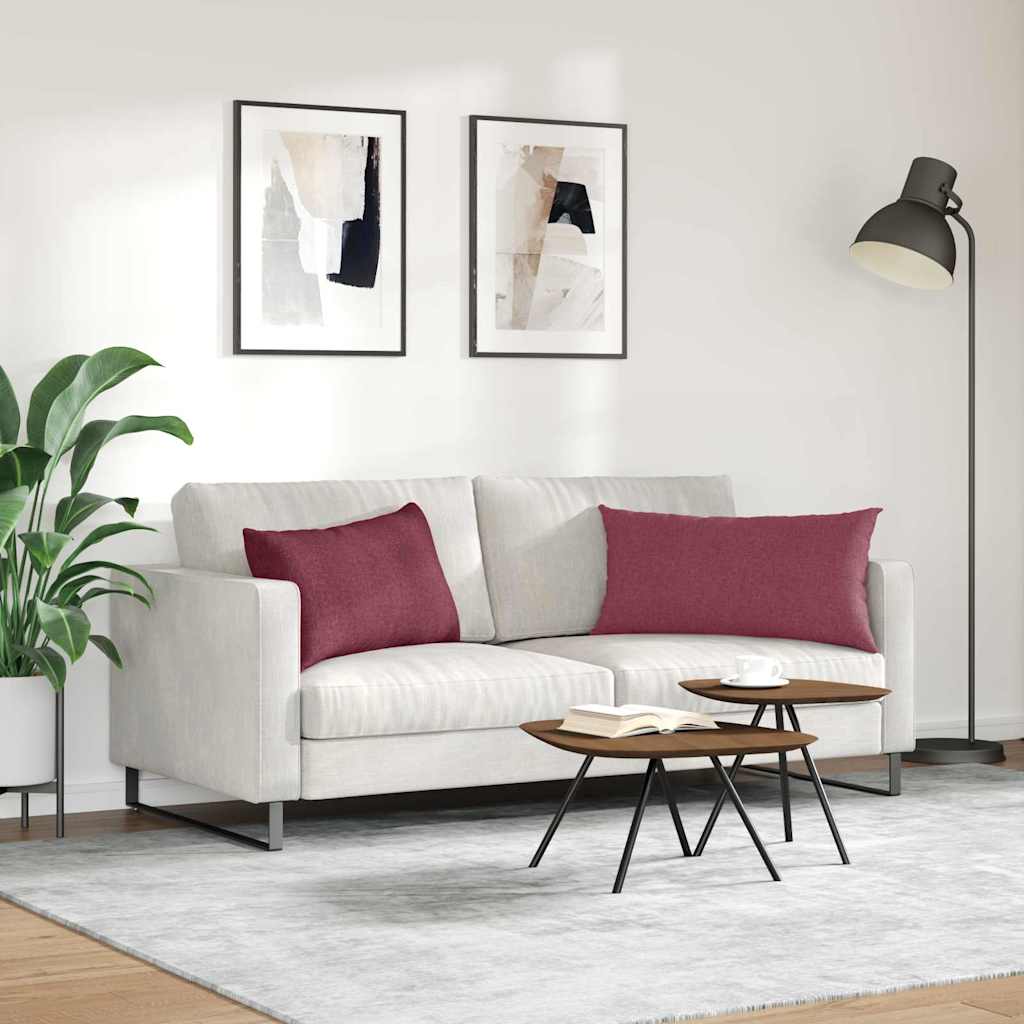 Sofakissen 2 stk. Stoff Weinrot 80 x 40 cm