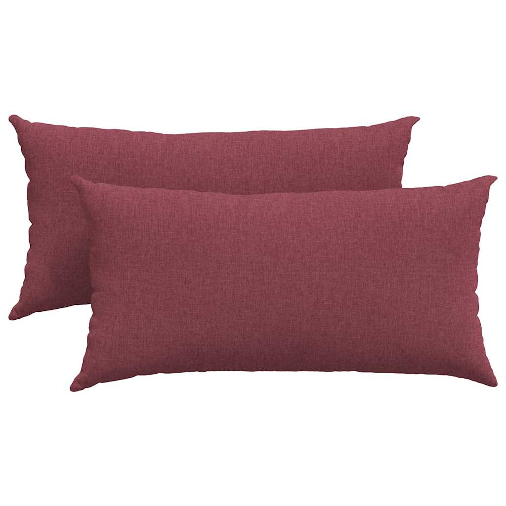 Sofakissen 2 stk. Stoff Weinrot 80 x 40 cm