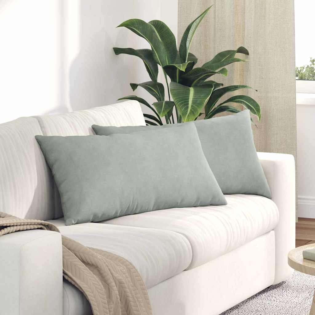Sofakissen 2 pcs Hellgrau 80 x 40 cm Cordstoff