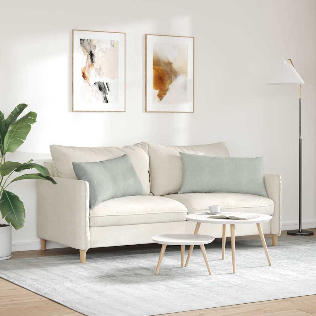 Sofakissen 2 pcs Hellgrau 80 x 40 cm Cordstoff
