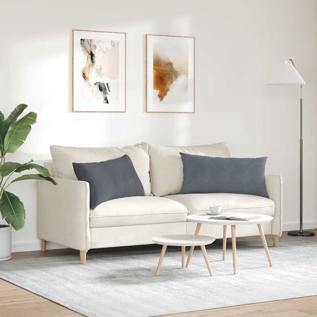 Sofakissen 2 pcs Dunkelgrau 80 x 40 cm Cordstoff