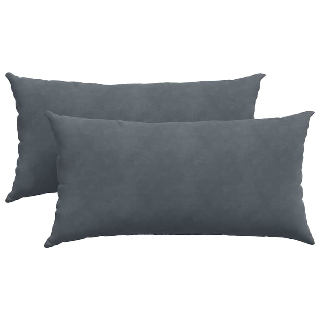 Sofakissen 2 pcs Dunkelgrau 80 x 40 cm Cordstoff
