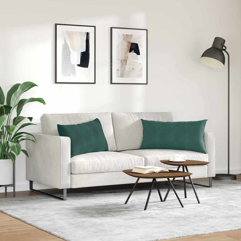 Sofakissen 2 pcs Dunkelgrün 80 x 40 cm Cordstoff