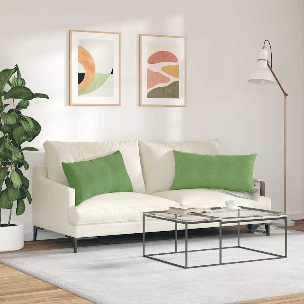 Sofakissen 2 pcs Hellgrün 80 x 40 cm Cordstoff
