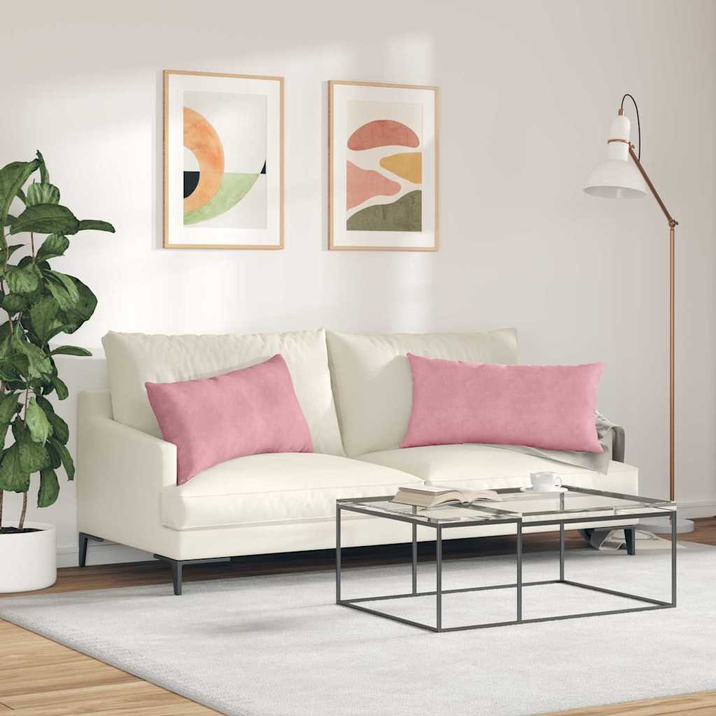 Sofakissen 2 pcs Rosa 80 x 40 cm Cordstoff