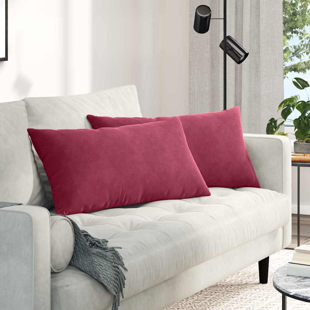 Sofakissen 2 pcs Weinrot 80 x 40 cm Cordstoff