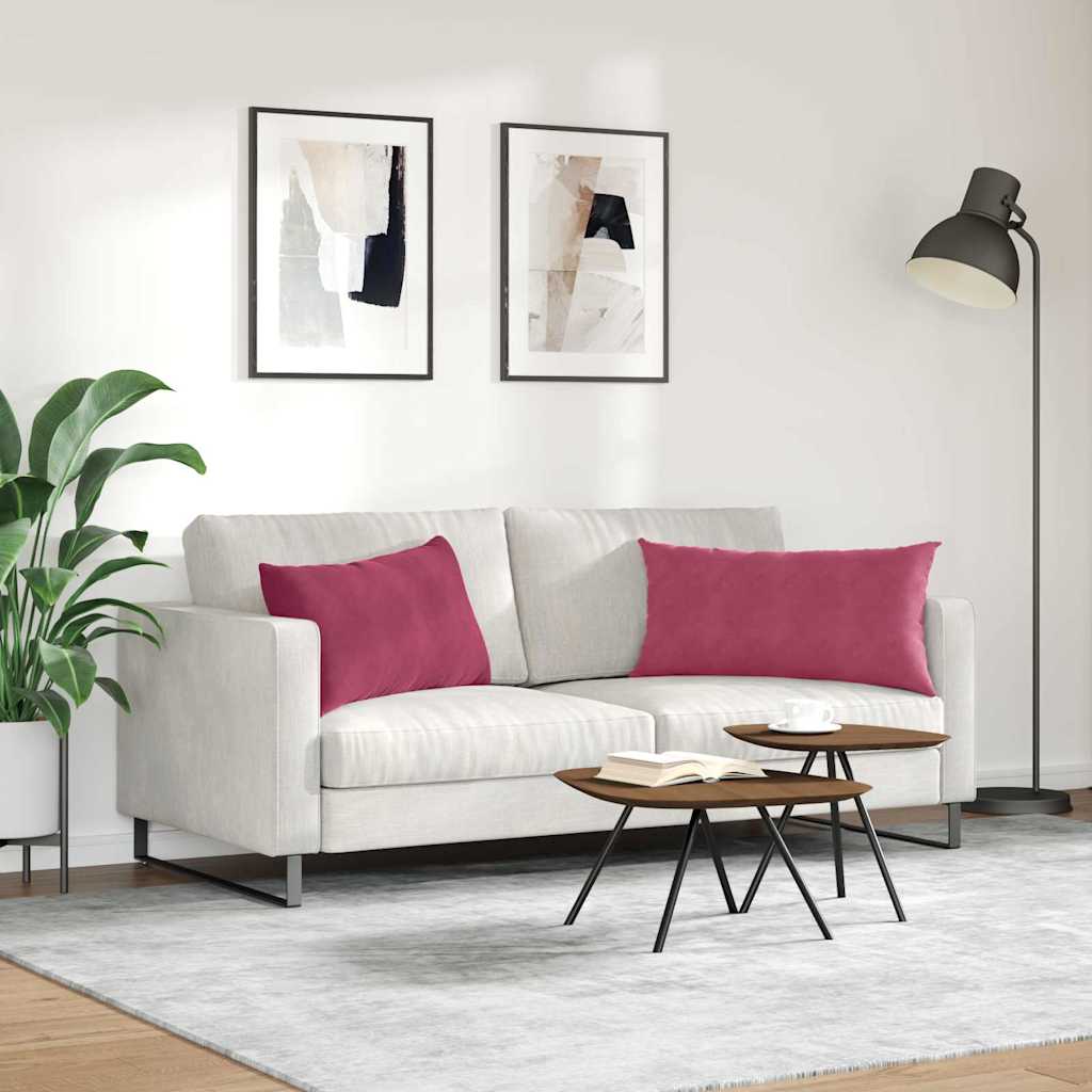 Sofakissen 2 pcs Weinrot 80 x 40 cm Cordstoff