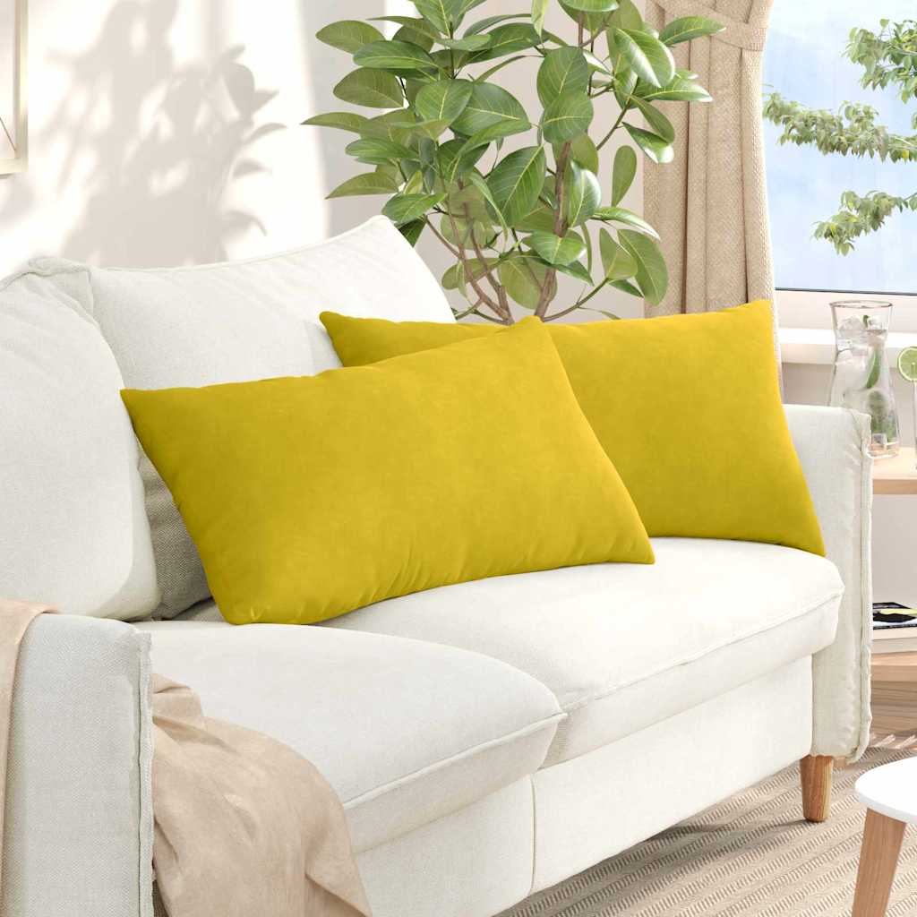 Sofakissen 2 pcs Gelb 80 x 40 cm Cordstoff