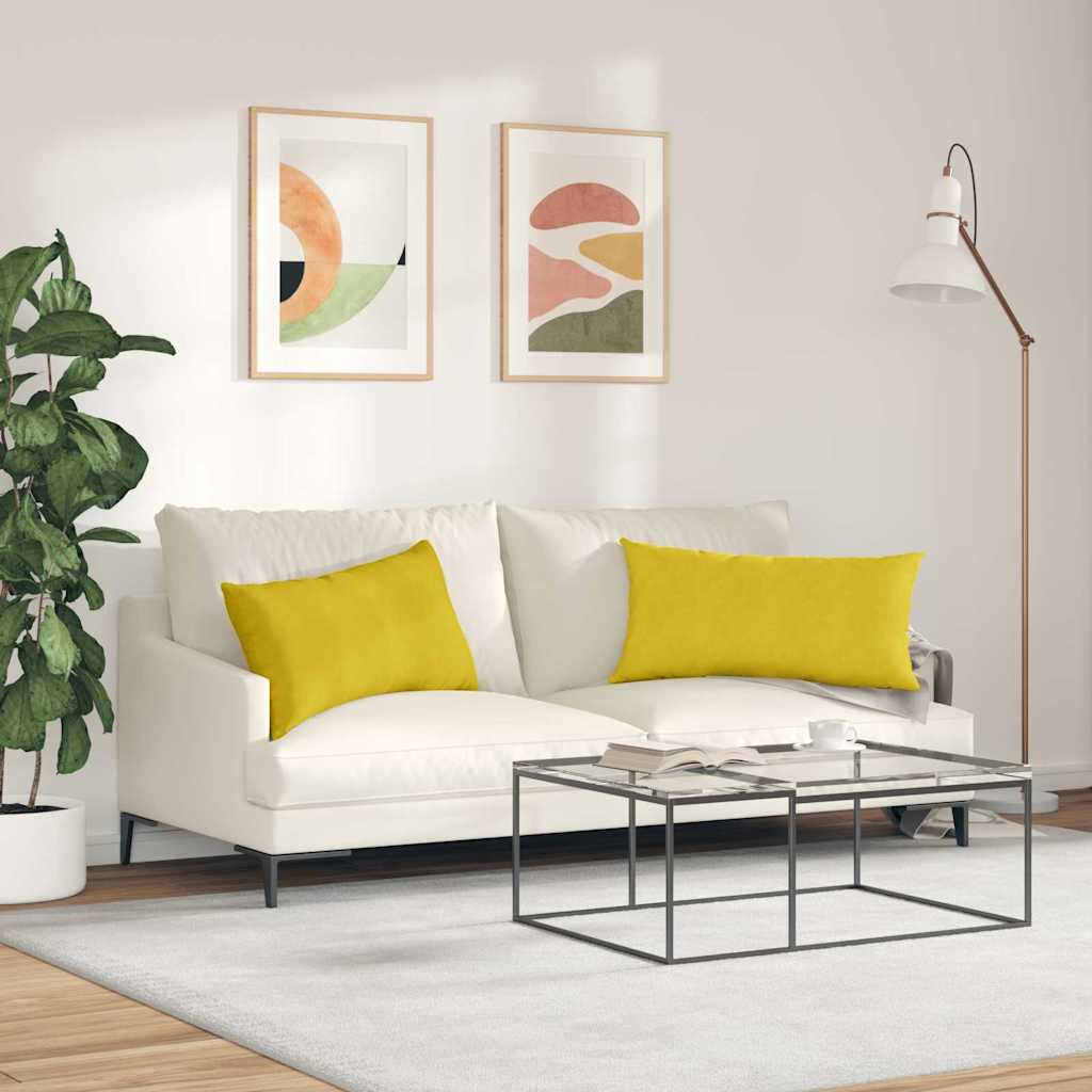 Sofakissen 2 pcs Gelb 80 x 40 cm Cordstoff