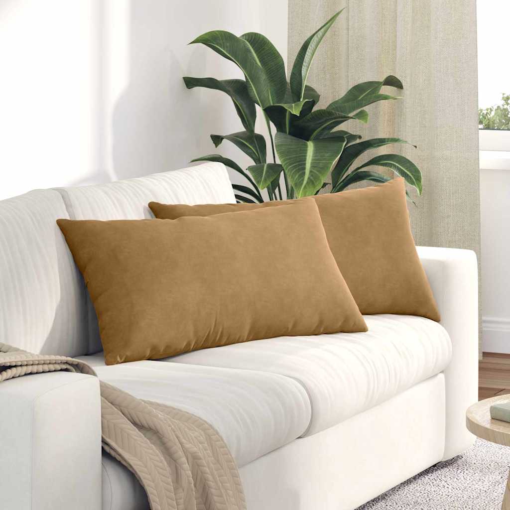 Sofakissen 2 pcs Braun 80 x 40 cm Cordstoff