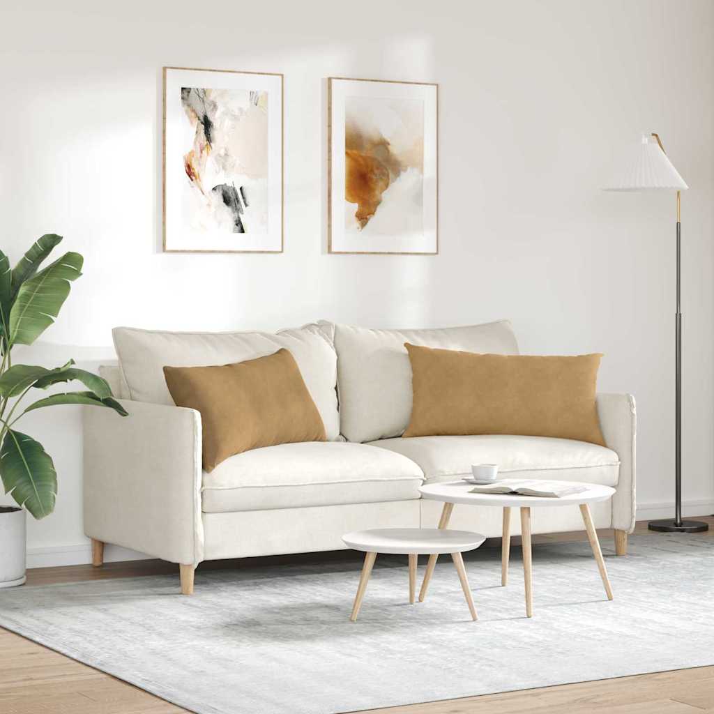 Sofakissen 2 pcs Braun 80 x 40 cm Cordstoff