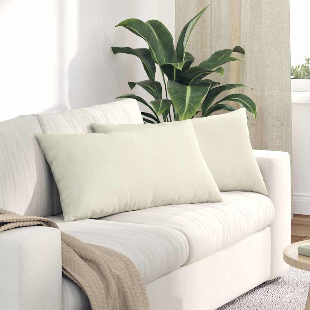 Sofakissen 2 pcs Creme 80 x 40 cm Cordstoff