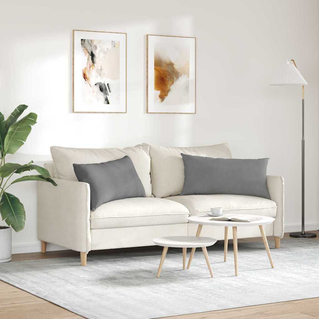 Sofakissen 2 Stk. Stoff Dunkelgrau 80 x 40 cm