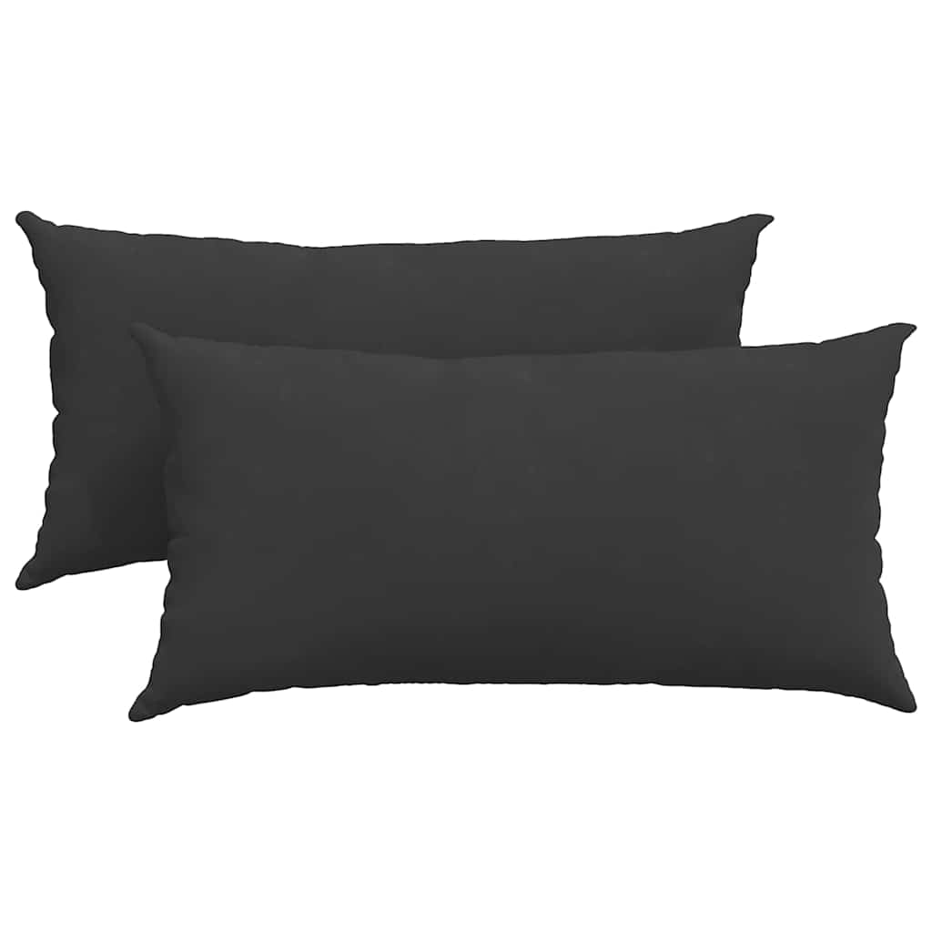 Sofakissen 2 Stk. Stoff Schwarz 80 x 40 cm