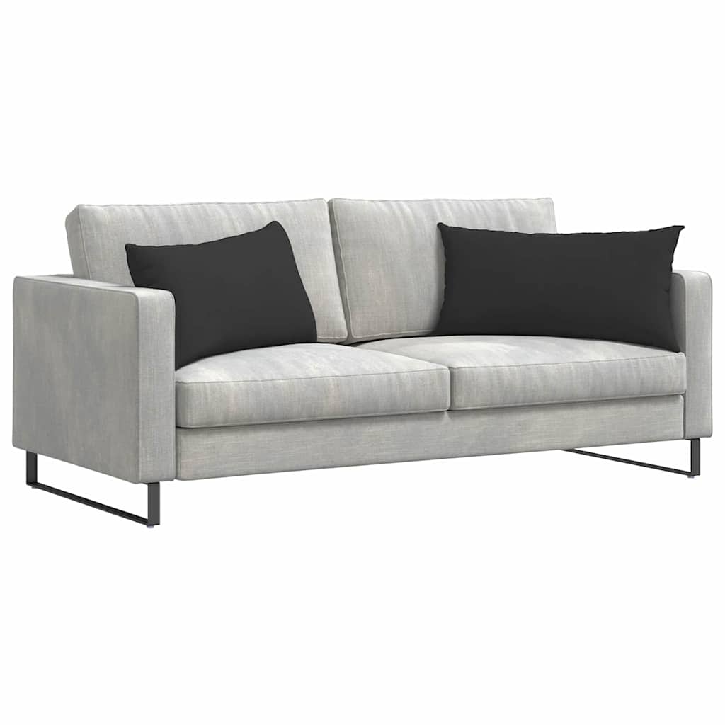 Sofakissen 2 Stk. Stoff Schwarz 80 x 40 cm