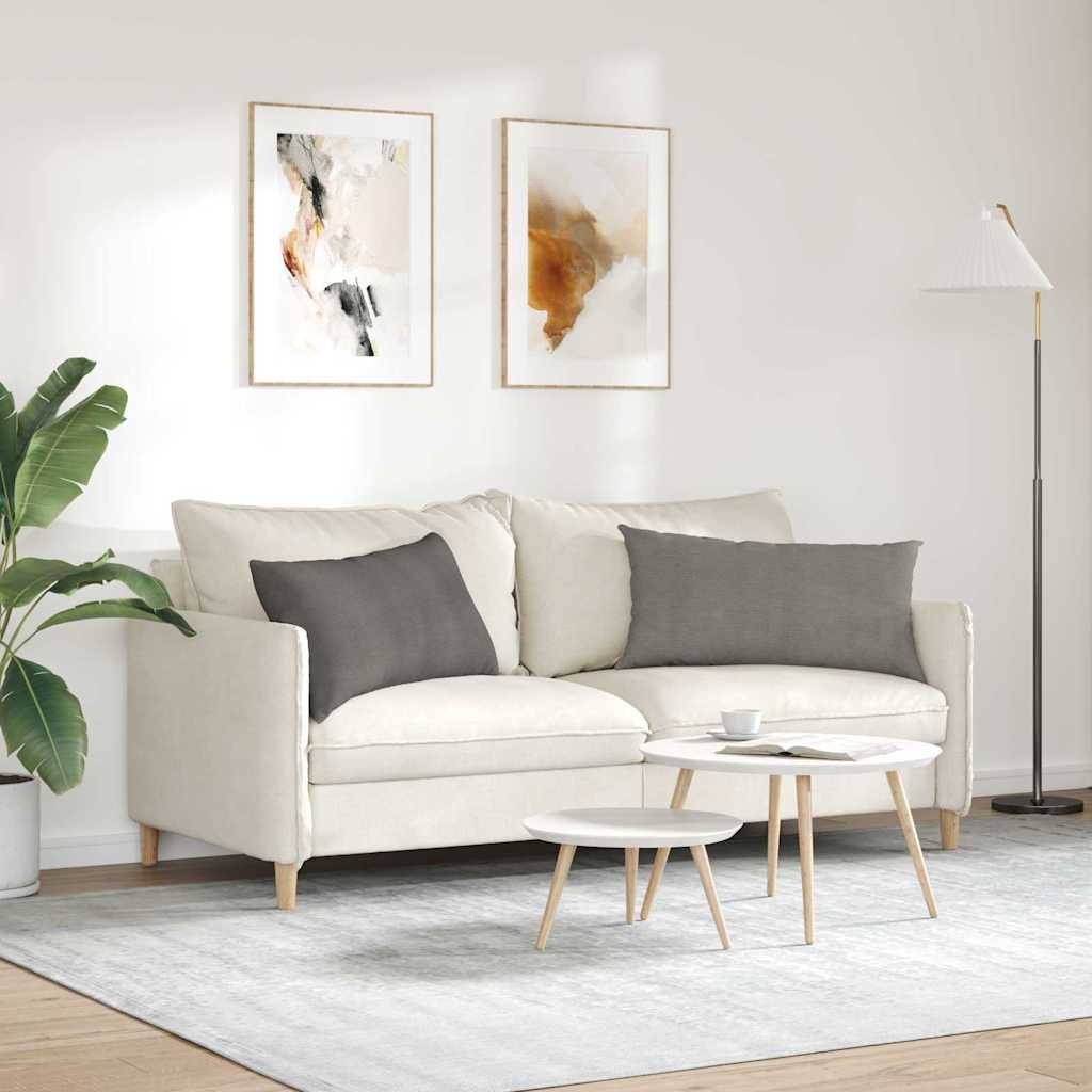 Sofakissen 2 pcs Hellgrau 80 x 40 cm Cordstoff