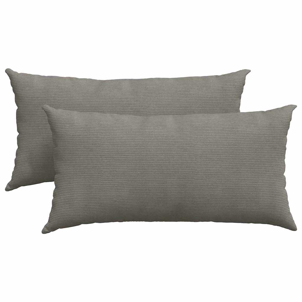 Sofakissen 2 pcs Hellgrau 80 x 40 cm Cordstoff