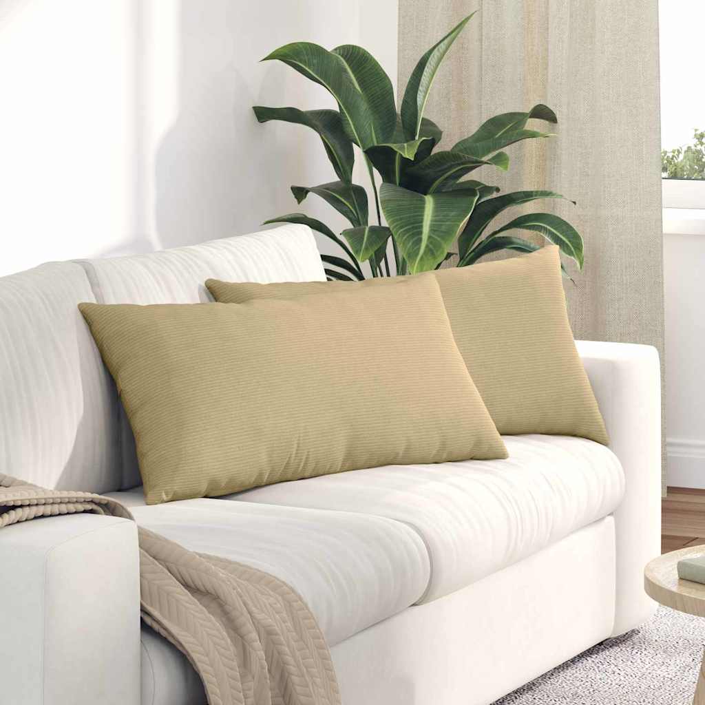 Sofakissen 2 pcs Grau-Grün 80 x 40 cm Cordstoff