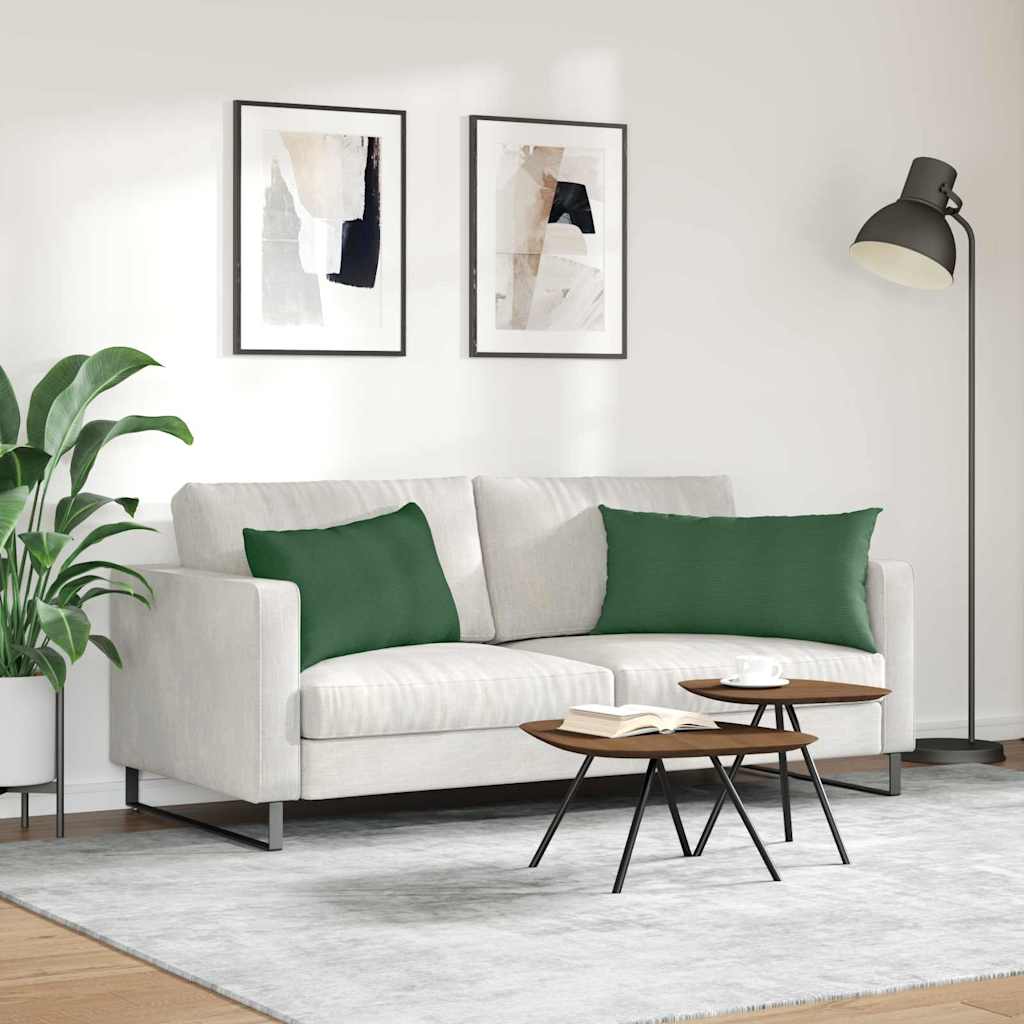 Sofakissen 2 pcs Dunkelgrün 80 x 40 cm Cordstoff