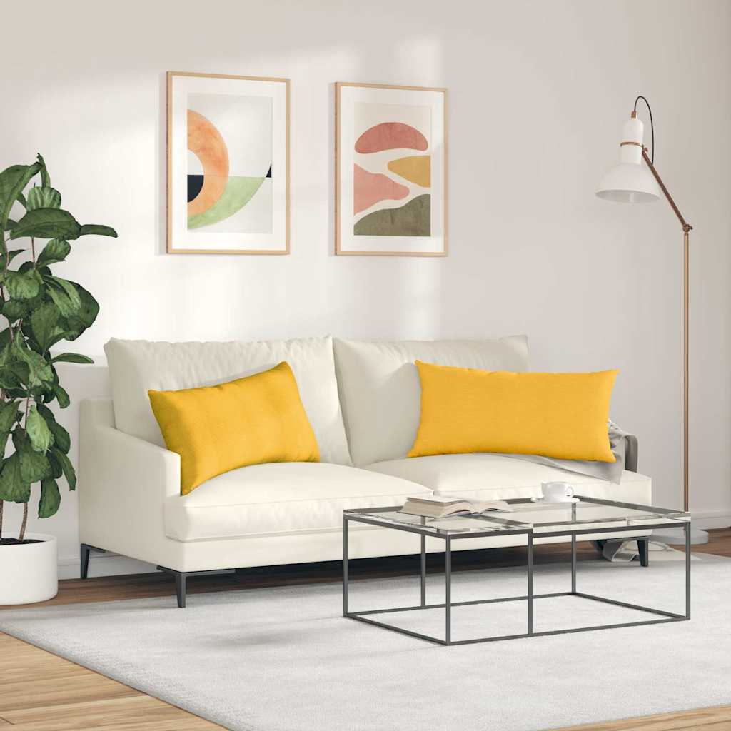 Sofakissen 2 pcs Helles Gelb 80 x 40 cm Cordstoff