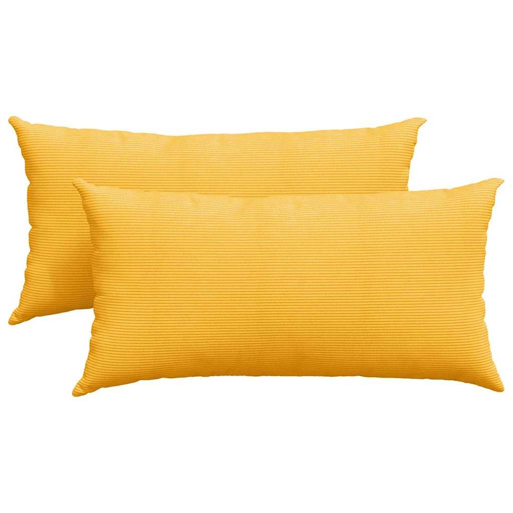 Sofakissen 2 pcs Helles Gelb 80 x 40 cm Cordstoff