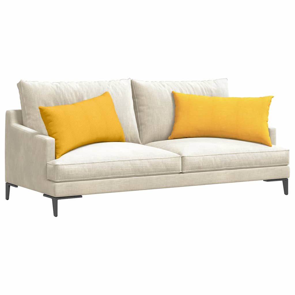 Sofakissen 2 pcs Helles Gelb 80 x 40 cm Cordstoff