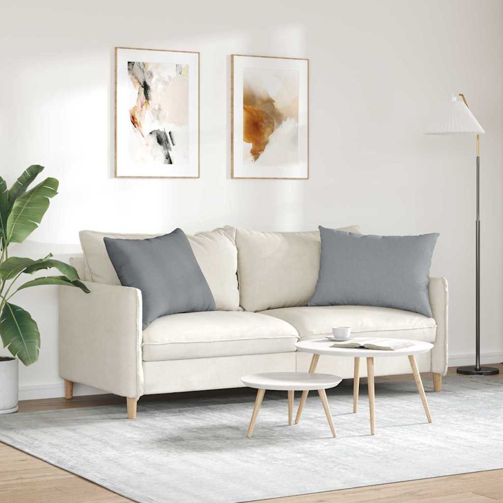 Sofakissen 2 stk. Stoff Hellgrau 70 x 50 cm