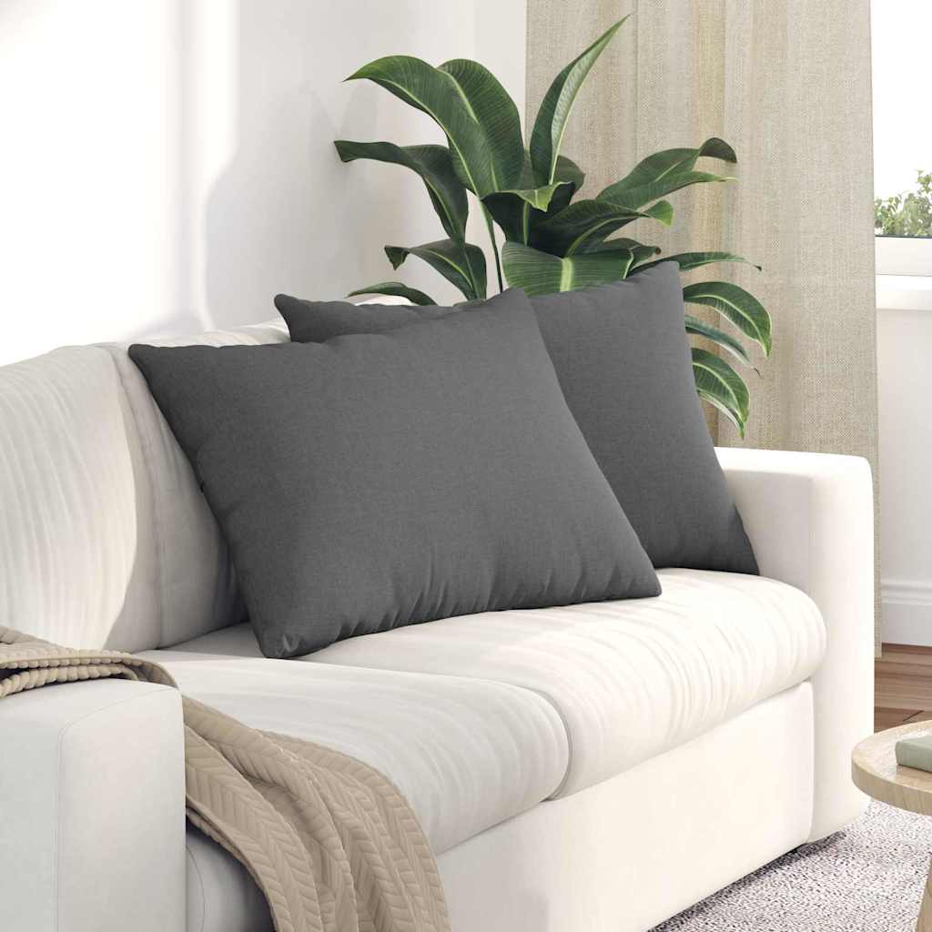 Sofakissen 2 stk. Stoff Dunkelgrau 70 x 50 cm