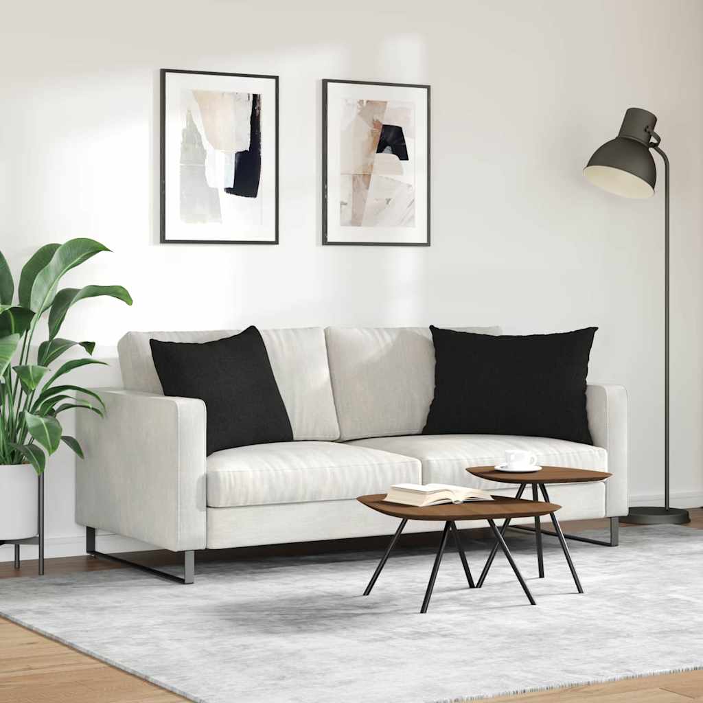 Sofakissen 2 stk. Stoff Schwarz 70 x 50 cm