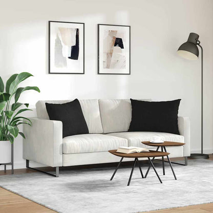 Sofakissen 2 stk. Stoff Schwarz 70 x 50 cm
