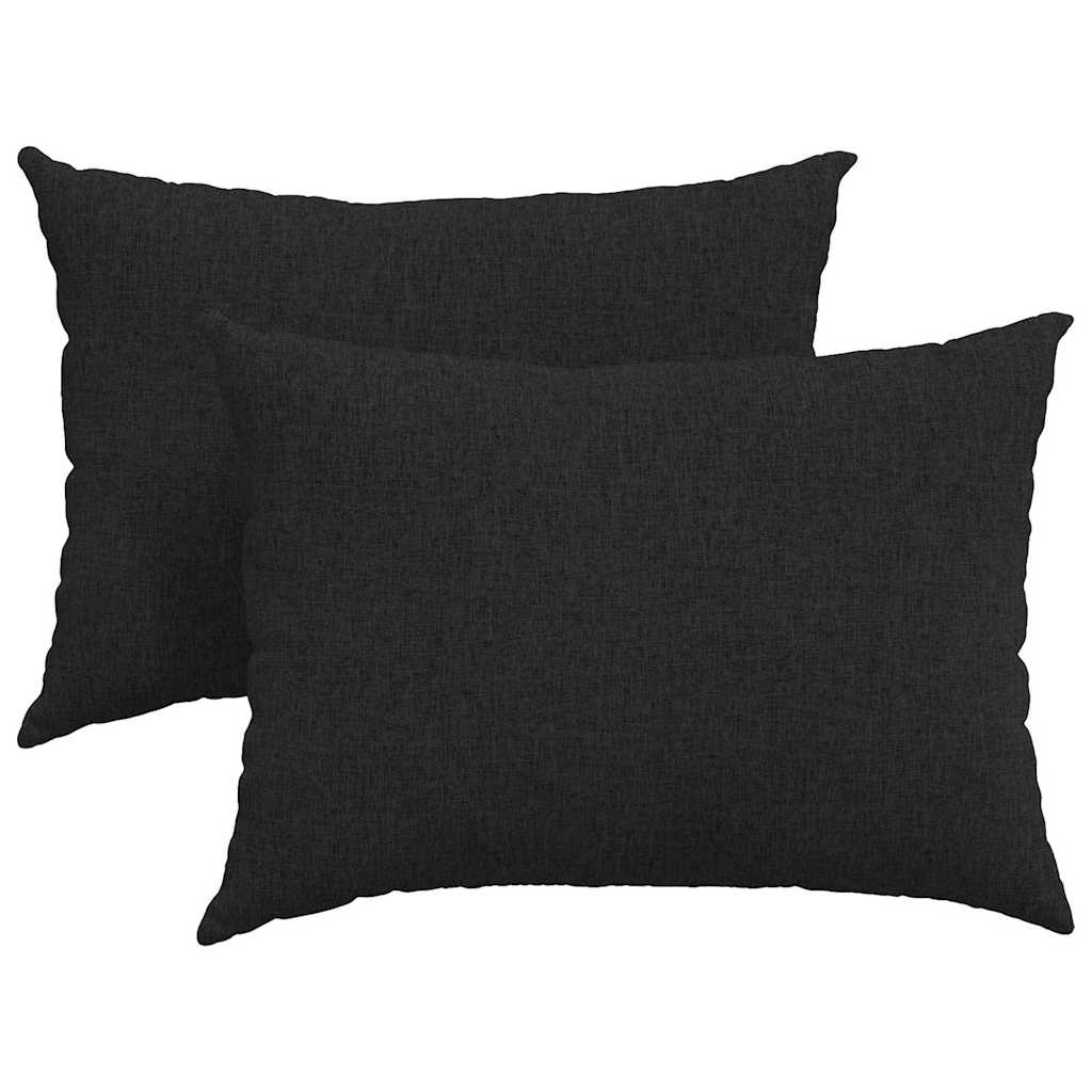 Sofakissen 2 stk. Stoff Schwarz 70 x 50 cm