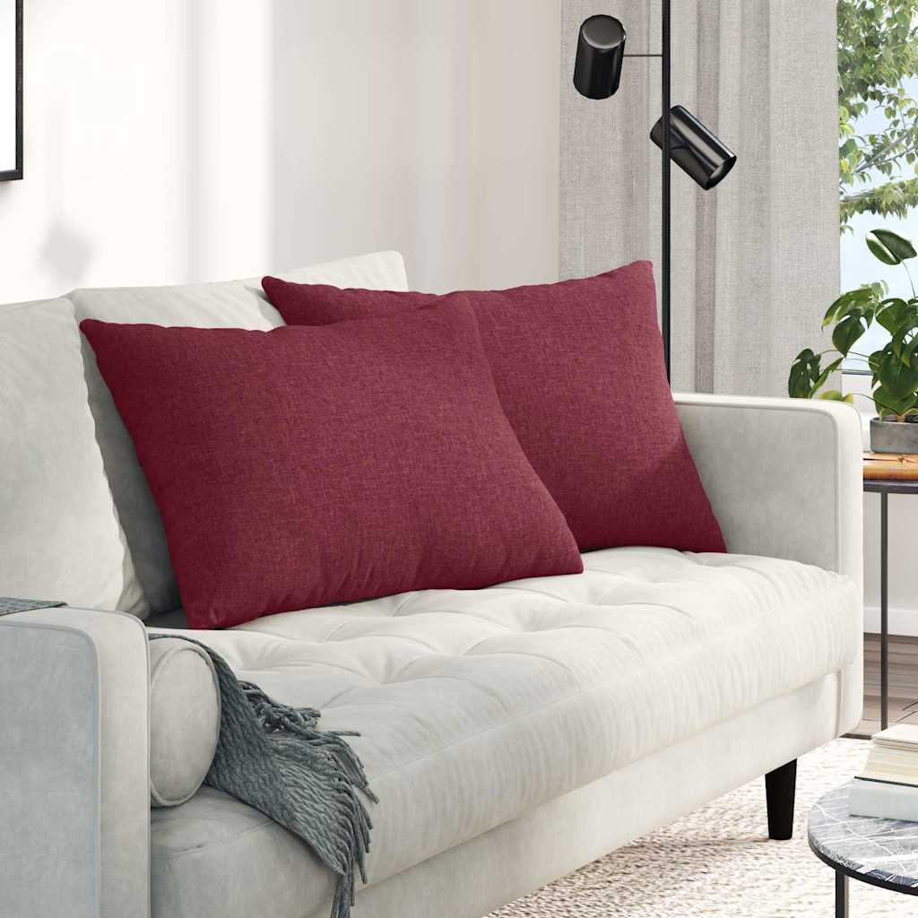 Sofakissen 2 stk. Stoff Weinrot 70 x 50 cm