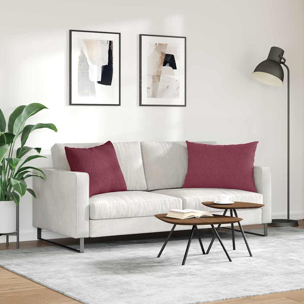 Sofakissen 2 stk. Stoff Weinrot 70 x 50 cm