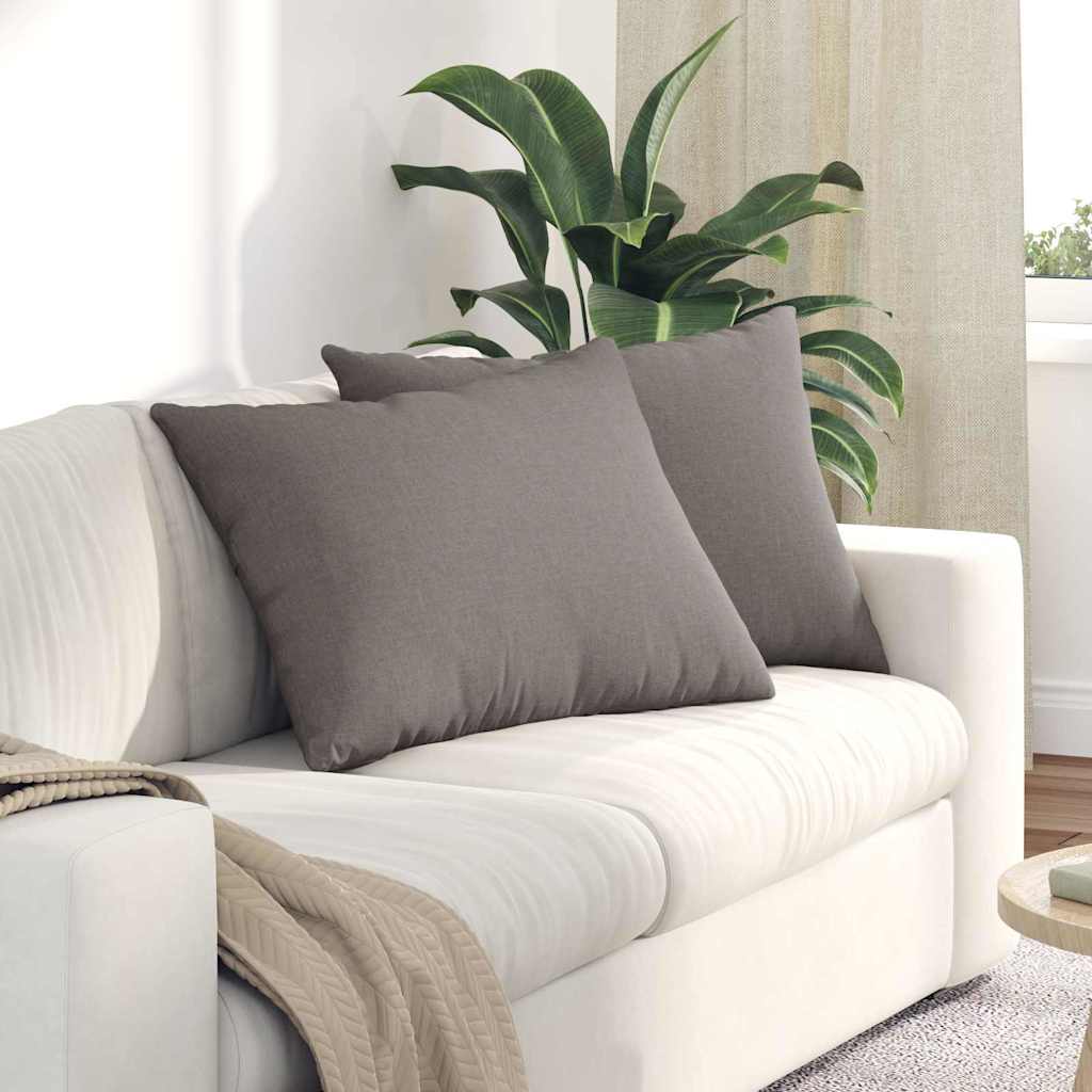 Sofakissen 2 stk. Stoff Taupe 70 x 50 cm