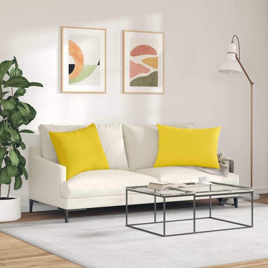 Sofakissen 2 stk. Stoff Helles Gelb 70 x 50 cm