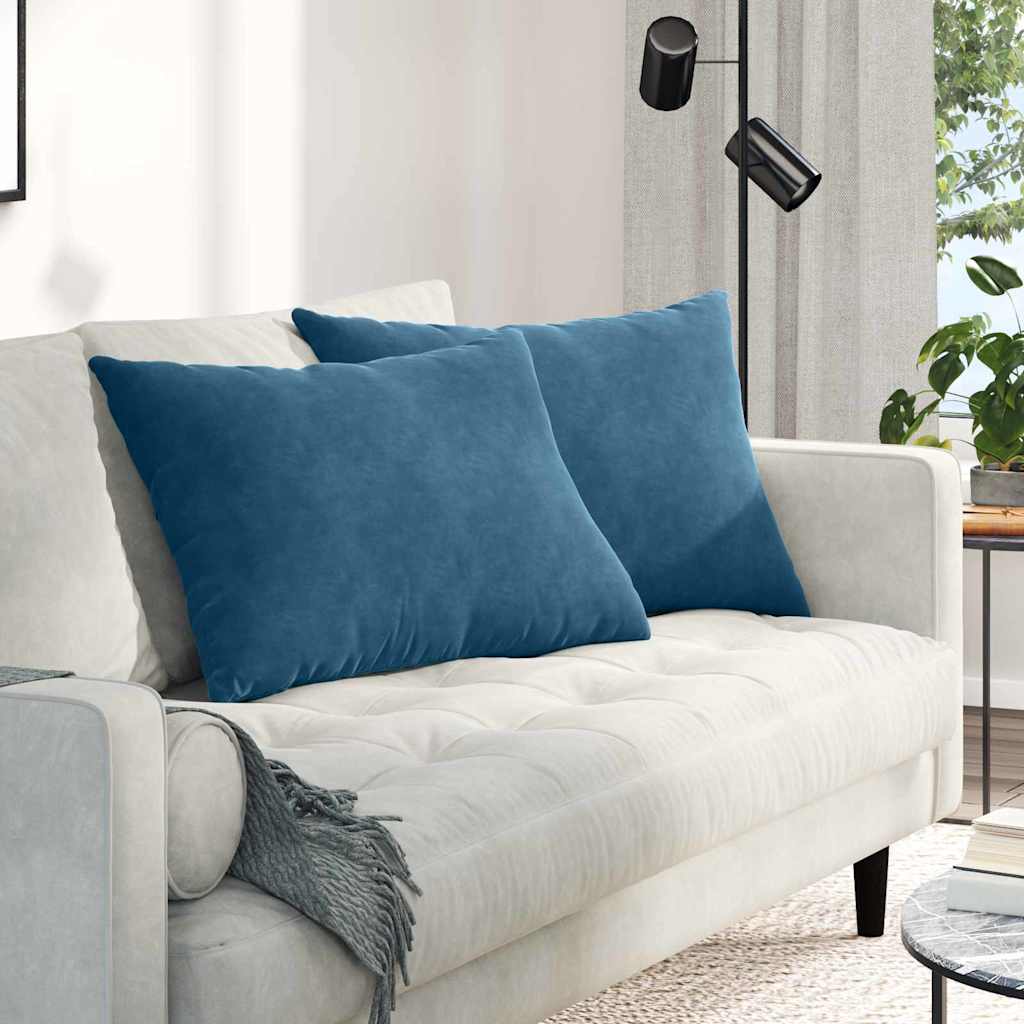 Sofakissen 2 pcs Blau 70 x 50 cm Cordstoff