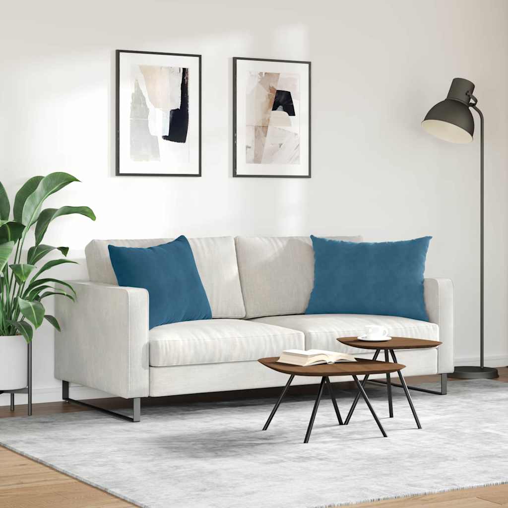 Sofakissen 2 pcs Blau 70 x 50 cm Cordstoff