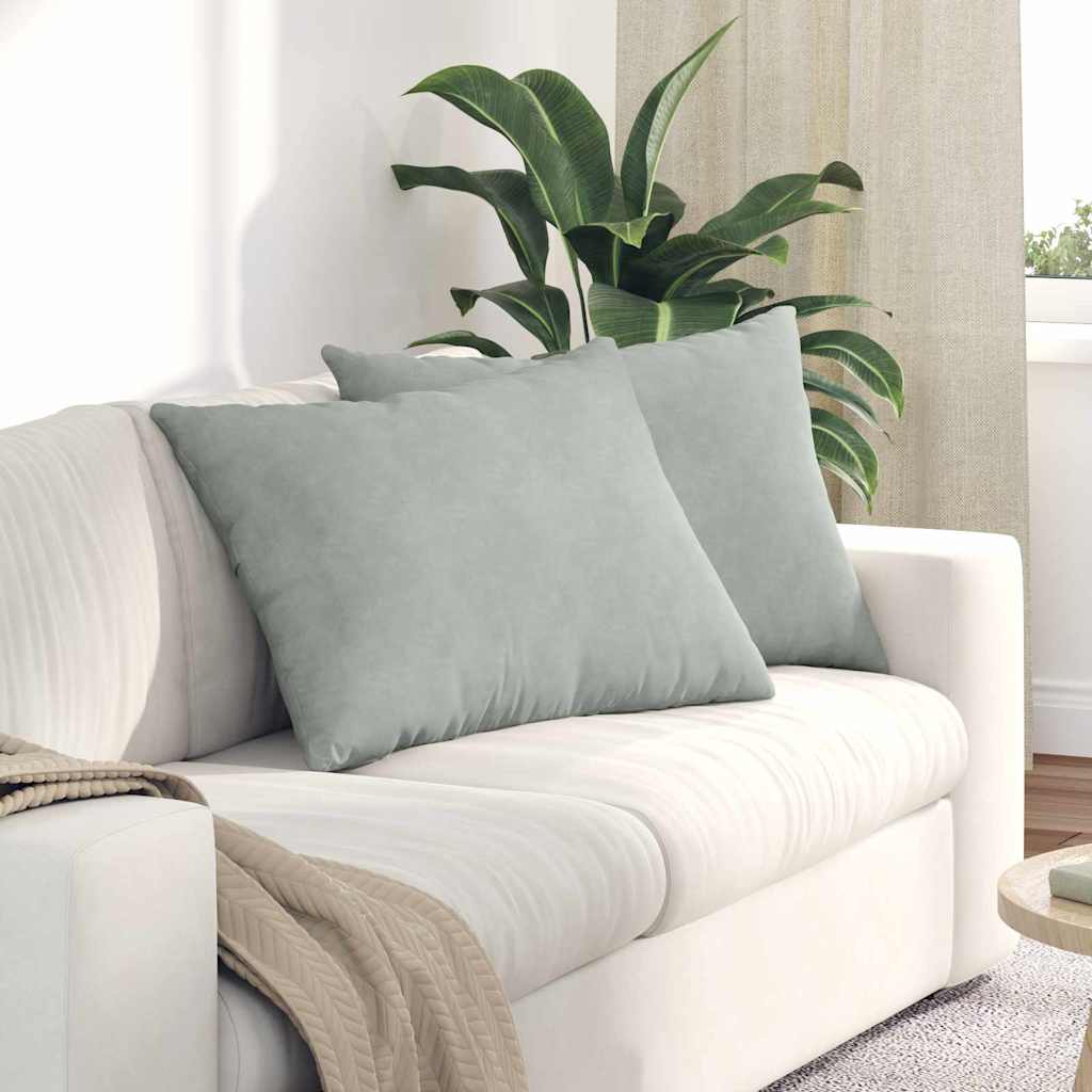 Sofakissen 2 pcs Hellgrau 70 x 50 cm Cordstoff