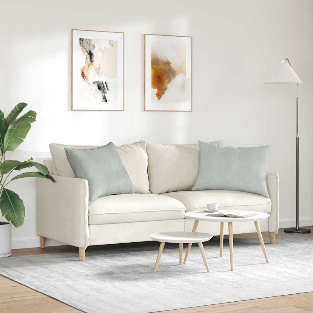 Sofakissen 2 pcs Hellgrau 70 x 50 cm Cordstoff