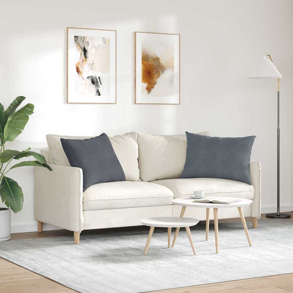 Sofakissen 2 pcs Dunkelgrau 70 x 50 cm Cordstoff
