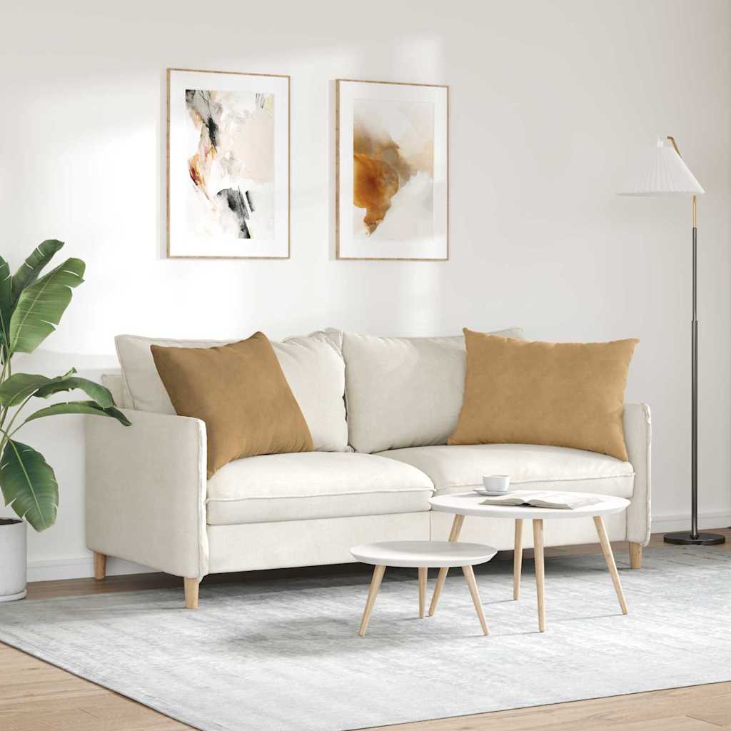 Sofakissen 2 pcs Braun 70 x 50 cm Cordstoff