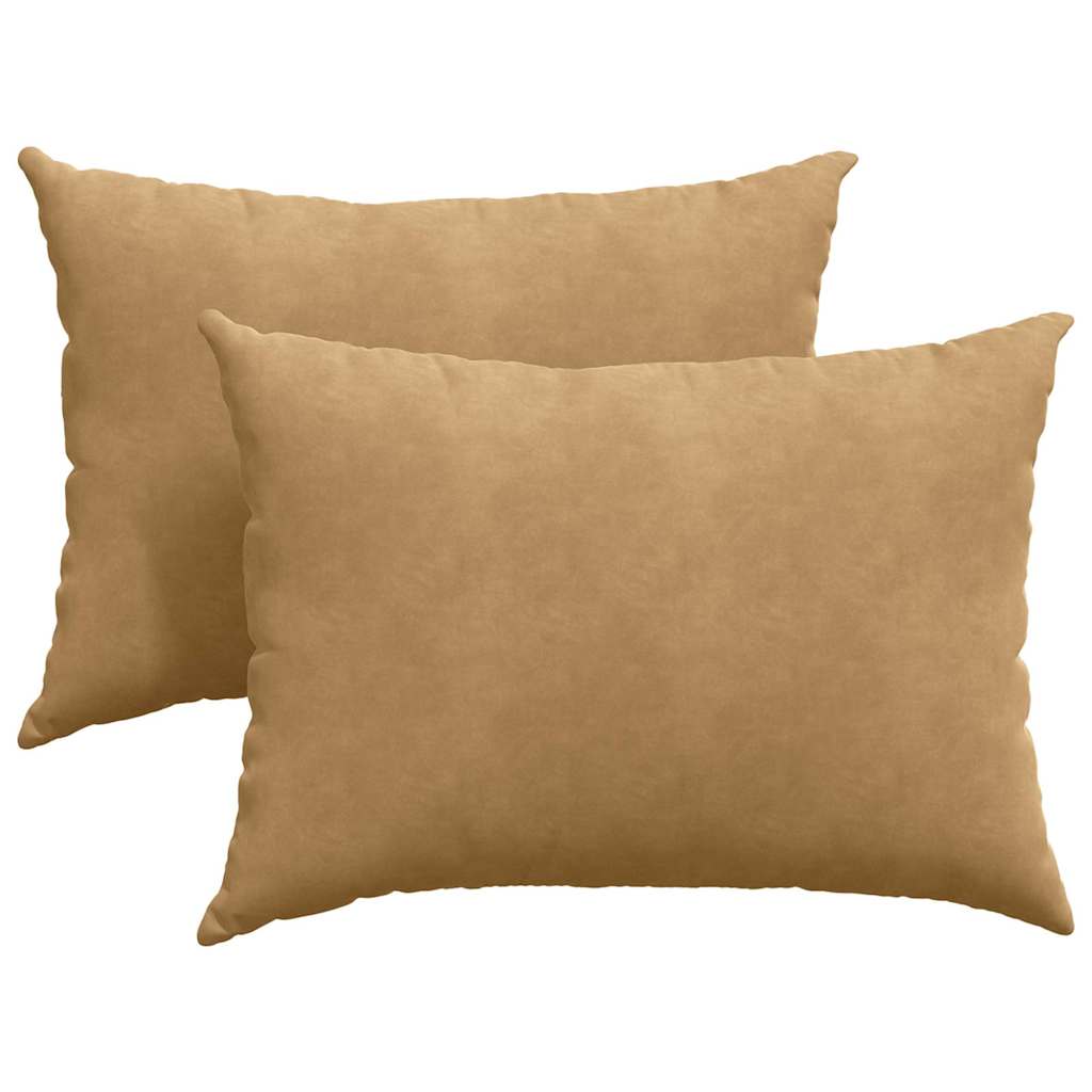 Sofakissen 2 pcs Braun 70 x 50 cm Cordstoff