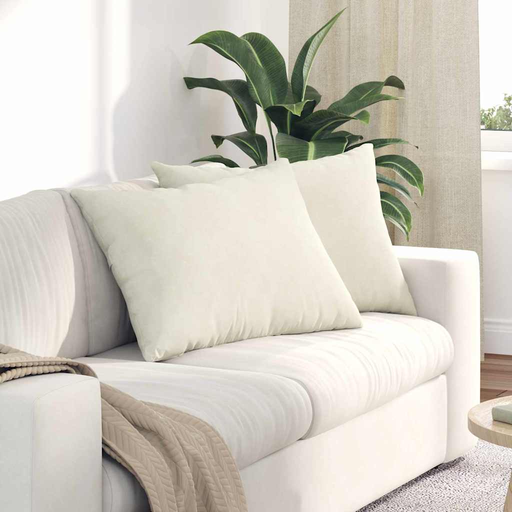 Sofakissen 2 pcs Creme 70 x 50 cm Cordstoff