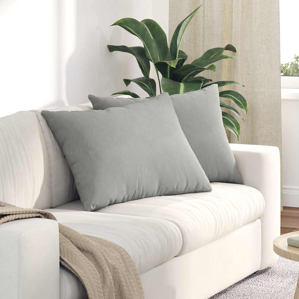 Sofakissen 2 Stk. Stoff Hellgrau 70 x 50 cm